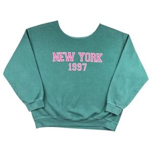 Anthropologie The Roam City New York 1997 Sweatshirt Women's Lg Off-The-Shoulder